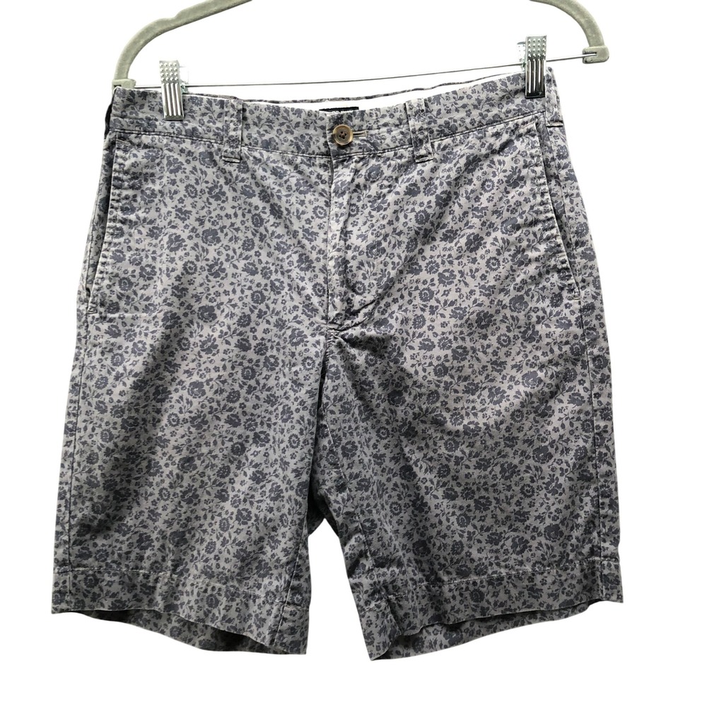 J.Crew‎ Gramercy Floral Chino Shorts Mens 29 Gray Lightweight 9'' Summer Cotton